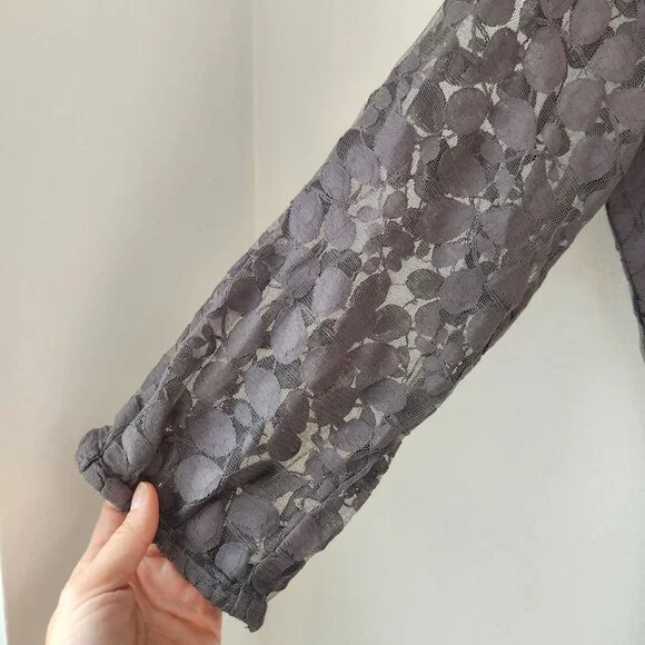 Garnet Hill Grey Boheme Lace Dress Shift Style Cocktail Formal Women's 18 - Picture 6 of 9